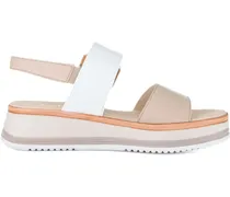 Slingback-Sandalen mit Plateau - Weiß
