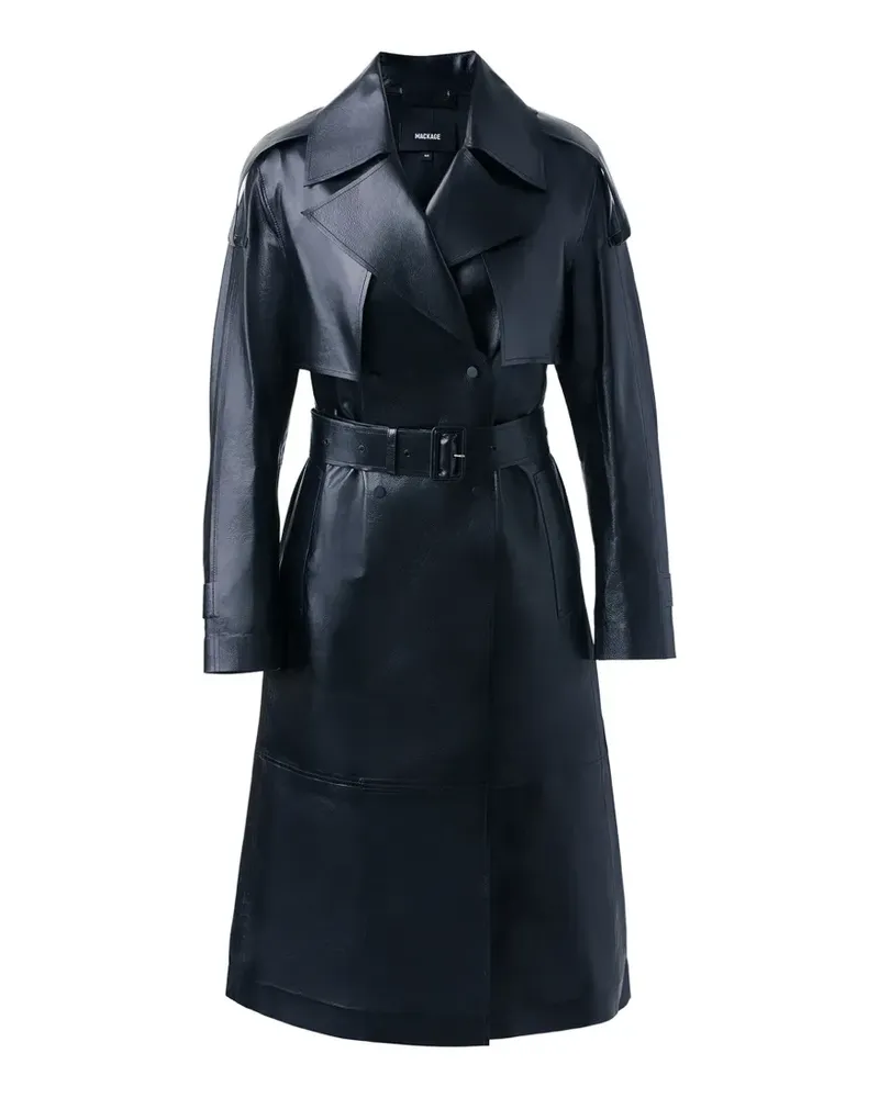 Mackage Carmela belted leather coat - Schwarz Schwarz