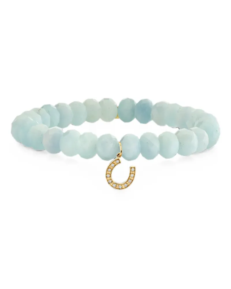 Sydney Evan Hufeisenarmband mit Aquamarin und Diamanten - Gold Gold
