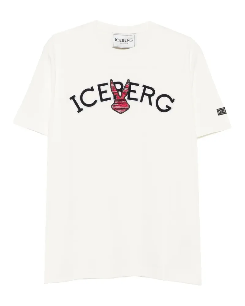 Iceberg T-Shirt mit Logo-Stickerei - Weiß Weiß