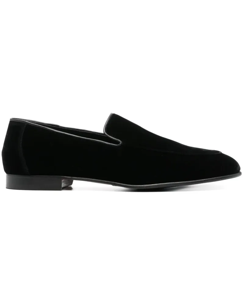 Canali Slipper aus Samt - Schwarz Schwarz