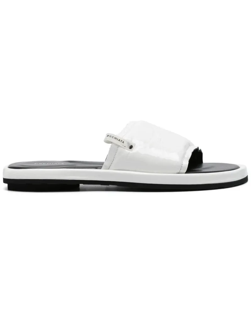 Premiata Pantoletten aus Lackleder - Weiß Weiß