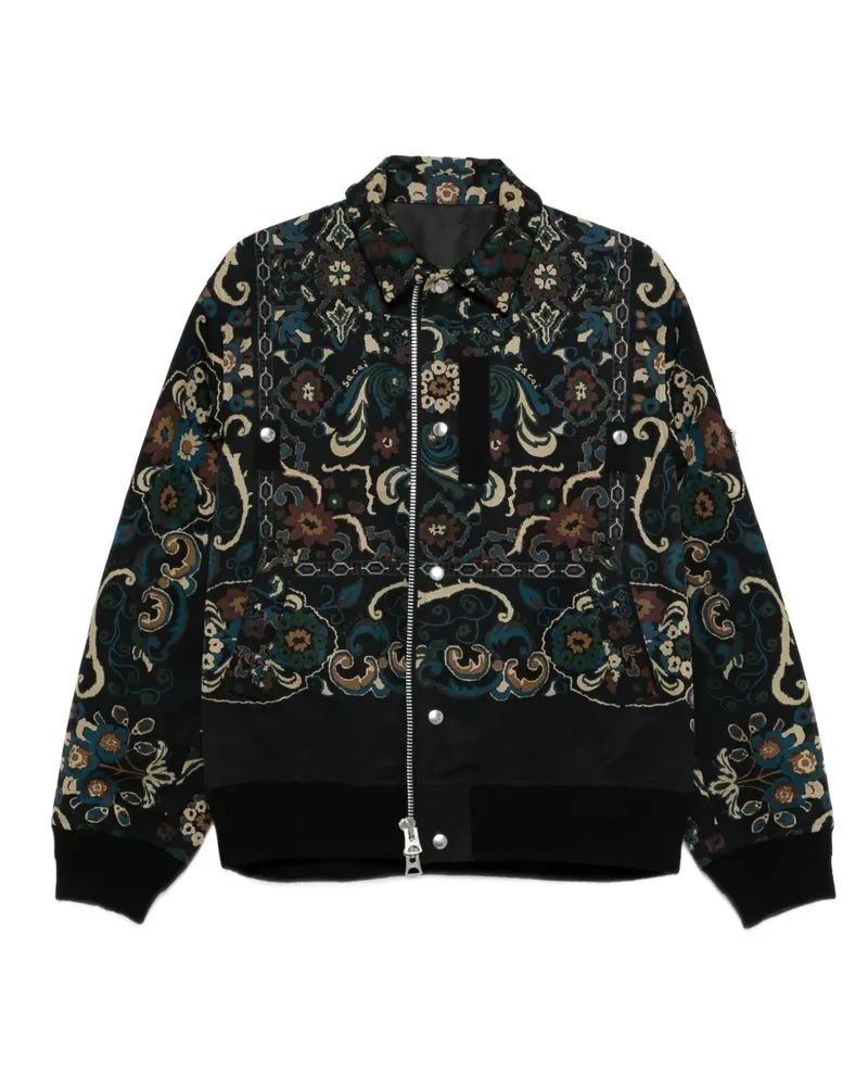 Sacai Jacke mit Paisley-Print - Schwarz Schwarz