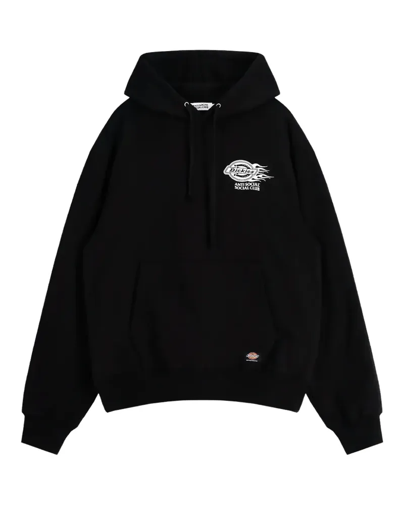 Anti Social Social Club x Dickies Hoodie mit Flammen-Print - Schwarz Schwarz