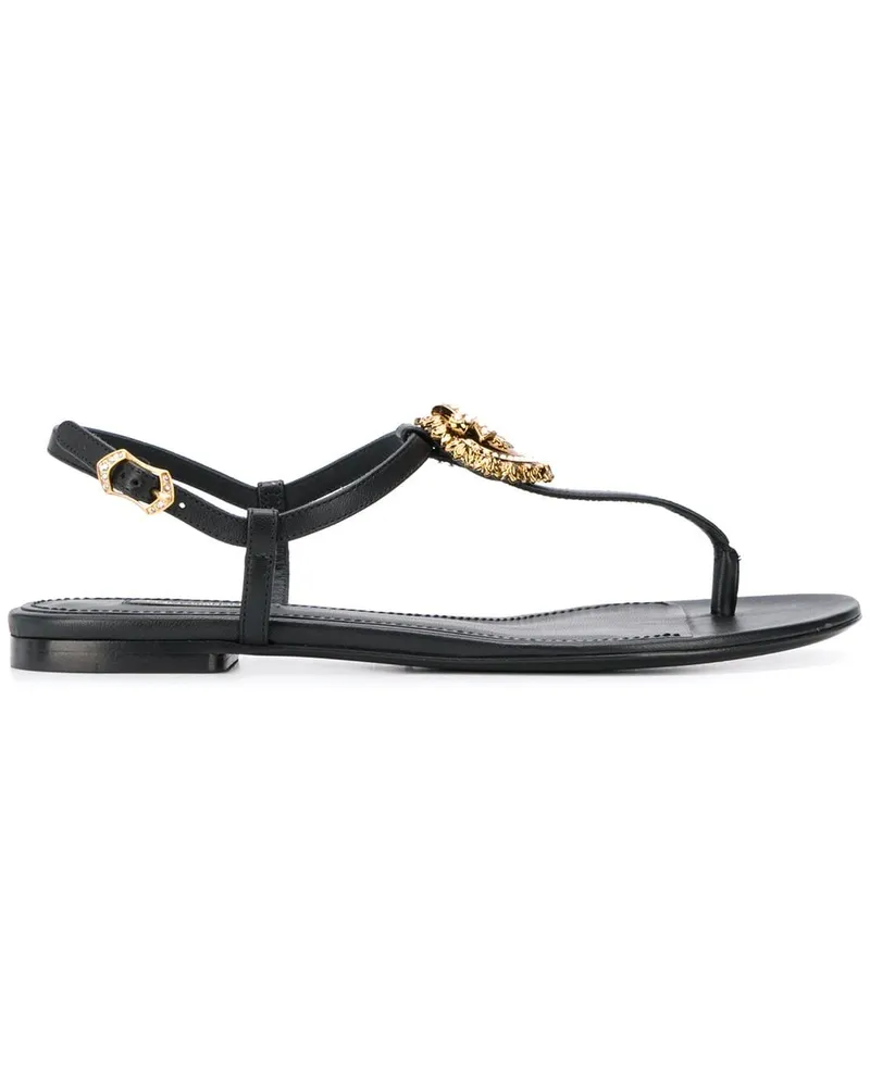 Dolce & Gabbana Sandalen mit T-Riemen - Schwarz Schwarz