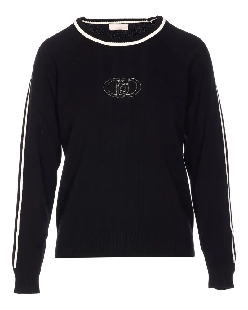 Liu Jo Sweatshirt mit Kristallen - Schwarz Schwarz