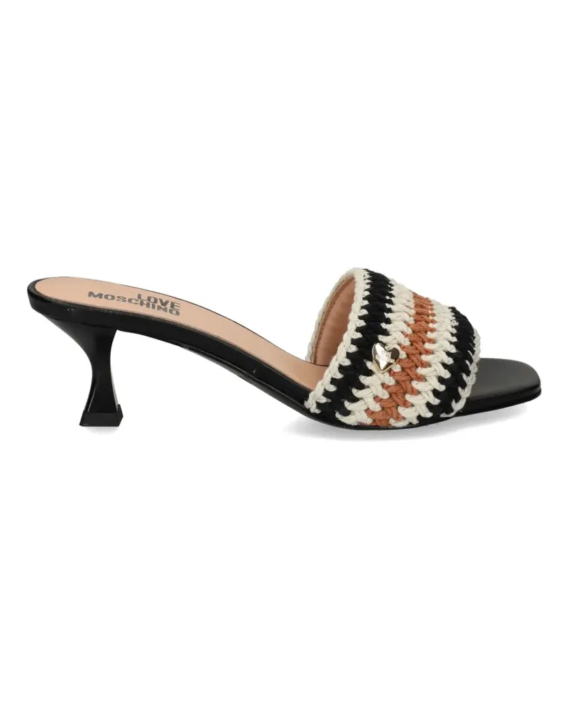 Moschino crochet-knit heart-motif sandals - Schwarz Schwarz