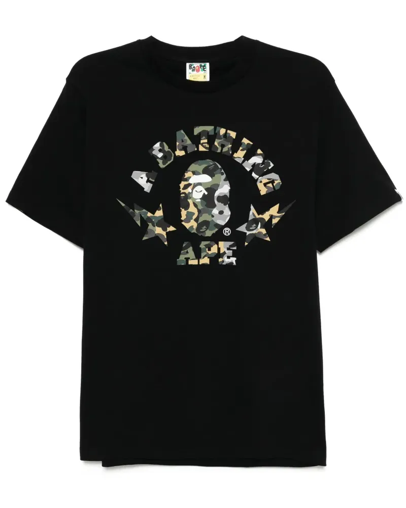 BAPE T-Shirt mit Logo-Print - Schwarz Schwarz