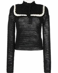 Saint Laurent Gehäkelter Pullover Schwarz