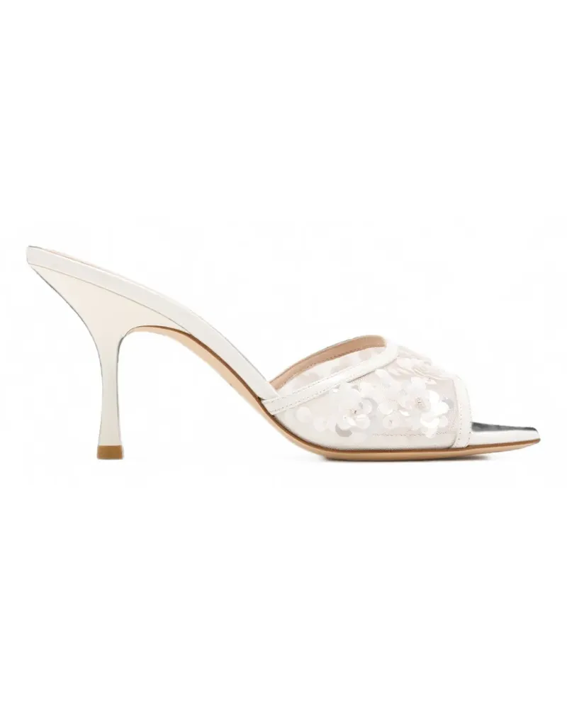 Stuart Weitzman Montrose sequin-embellished mesh sandals - Weiß Weiß
