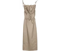 panelled cotton midi dress