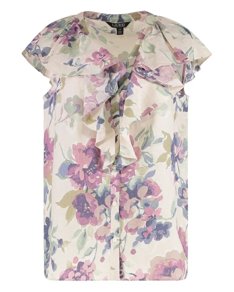 Ralph Lauren Gerüschte Bluse mit Blumenmuster - Nude Nude