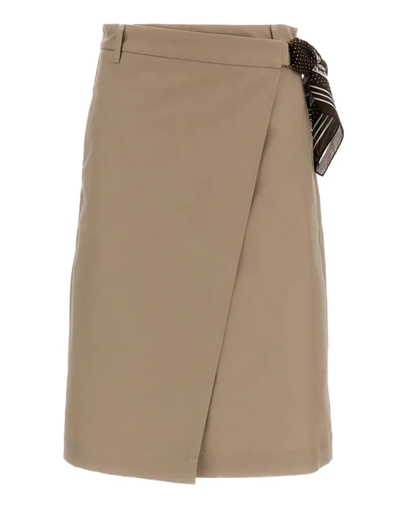 True Royal tie-detail midi skirt - Nude Nude