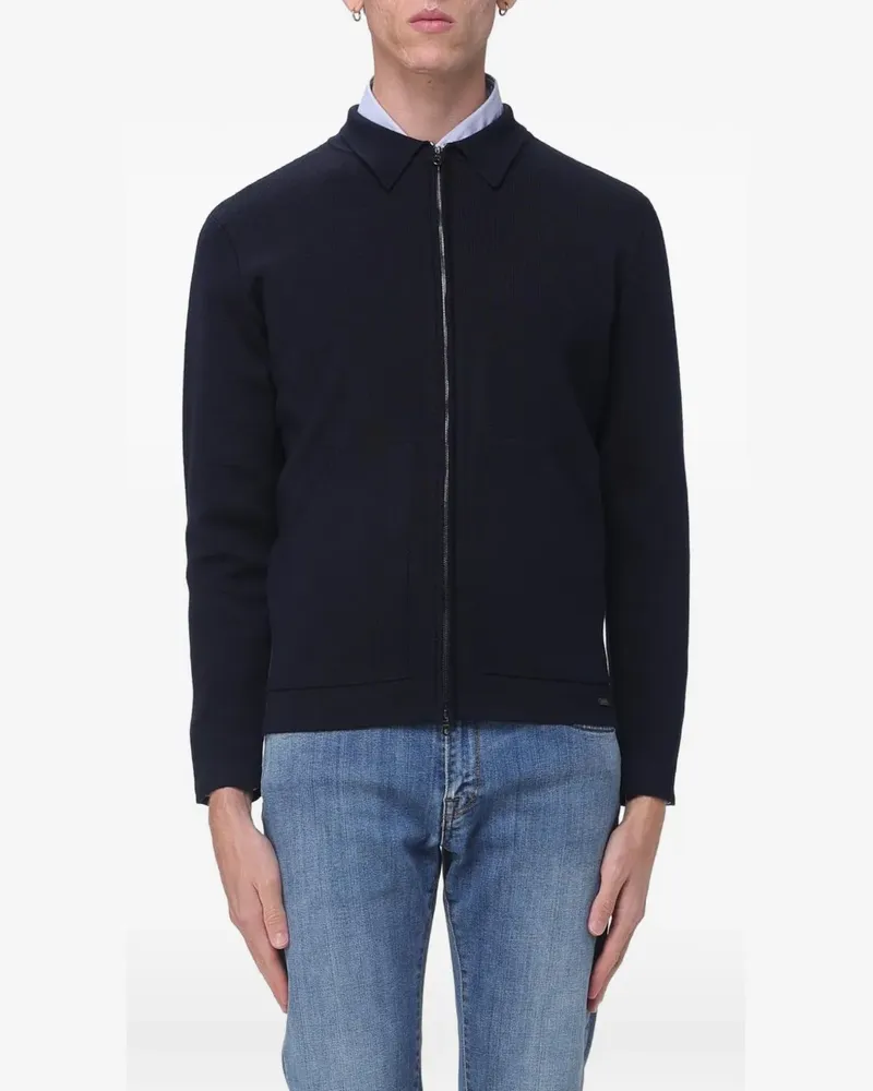 Brooksfield Cardigan mit Reißverschluss - Blau Blau