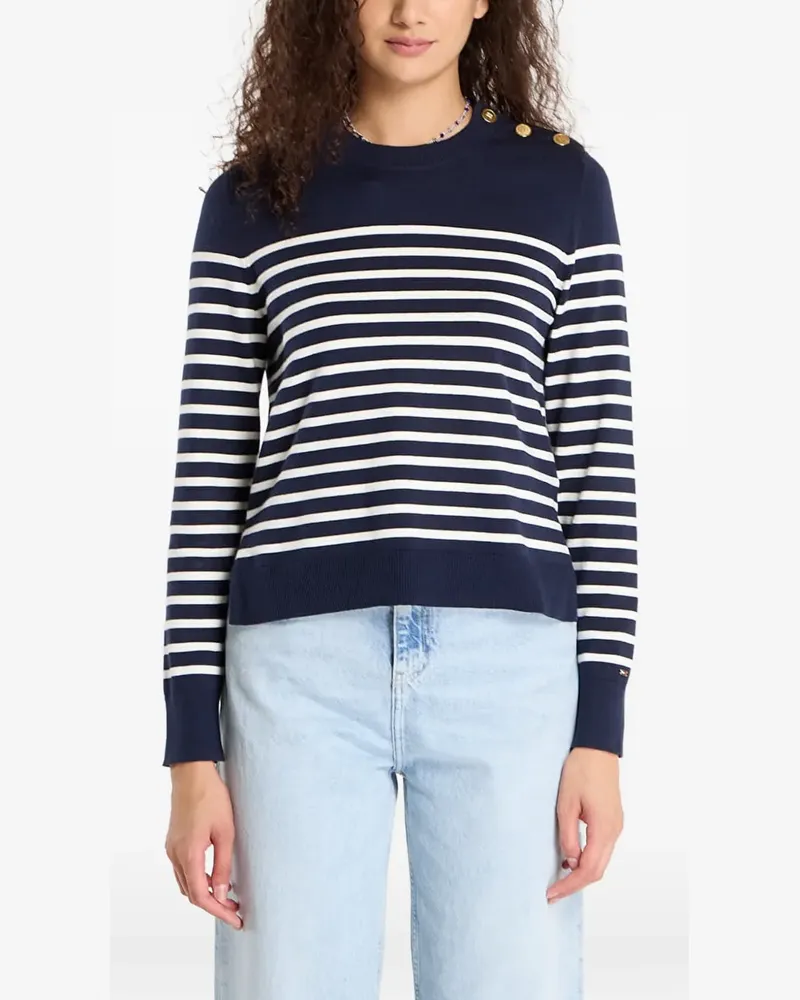 Tommy Hilfiger striped button-detail sweater - Blau Blau