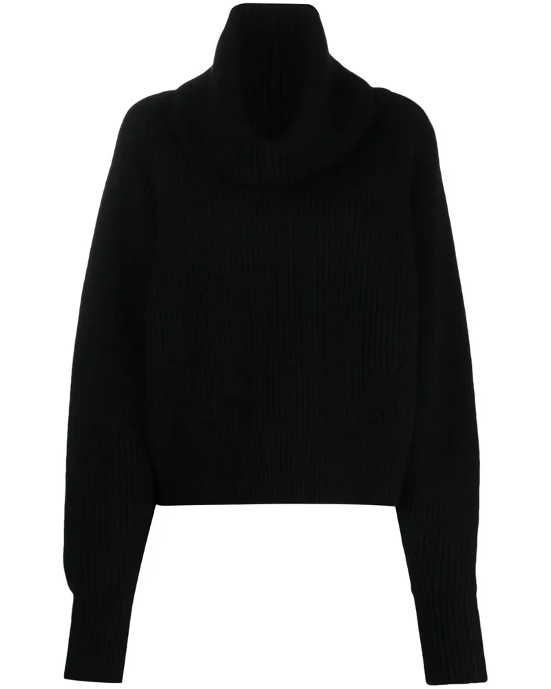 Sa Su Phi Gerippter Rollkragenpullover - Schwarz Schwarz