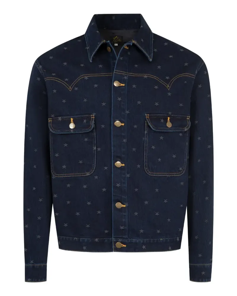 NEEDLES star-jacquard denim jacket - Blau Blau