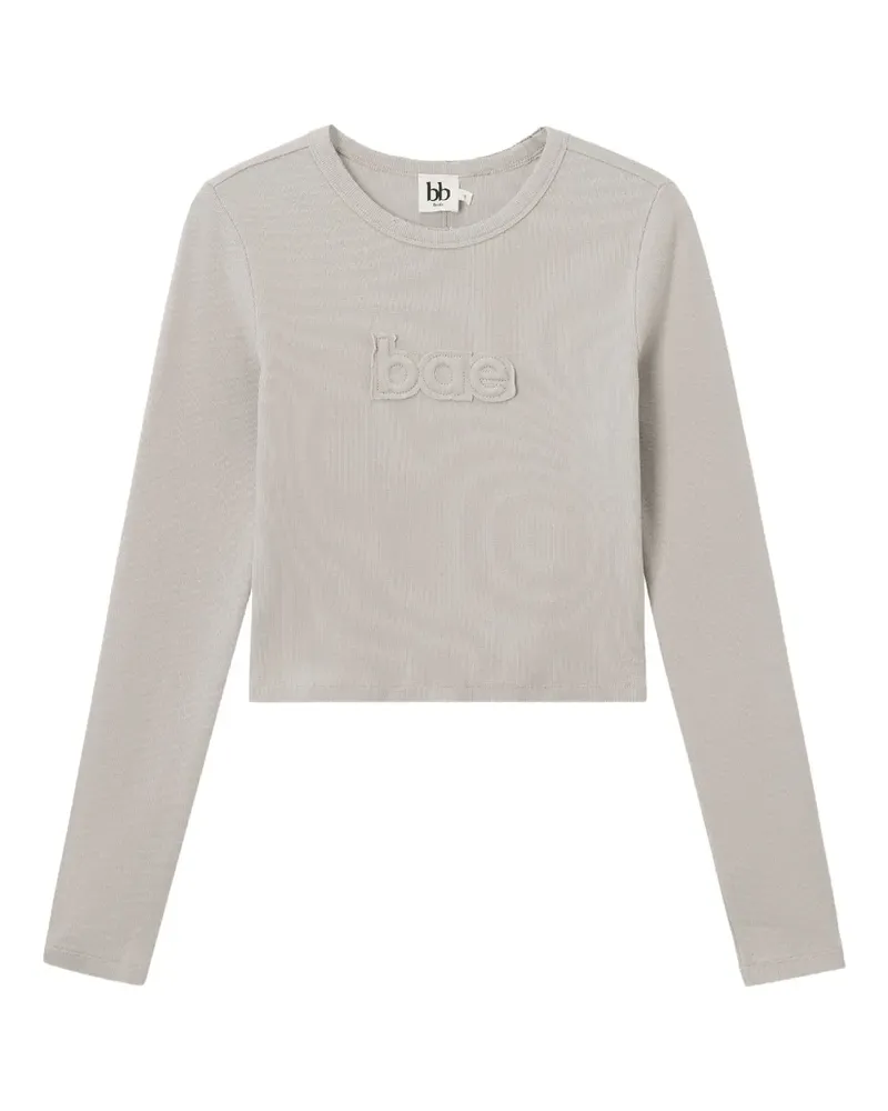 b+ab Langarmshirt mit Applikation - Grau Grau