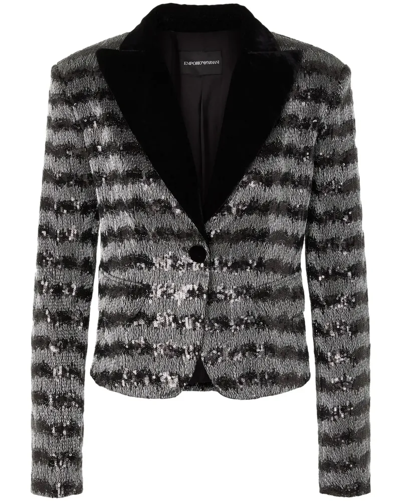 Emporio Armani Cropped-Blazer mit Streifen - Schwarz Schwarz