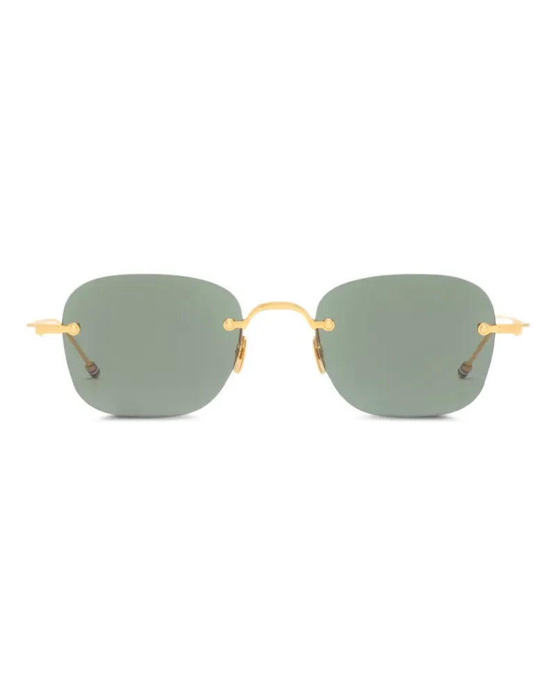 Thom Browne rimless rectangular sunglasses - Gold Gold