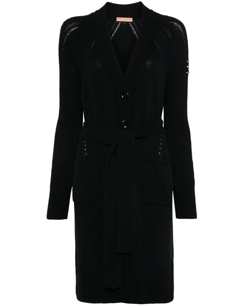 Ermanno Scervino Strickmantel mit Kristallen - Schwarz Schwarz