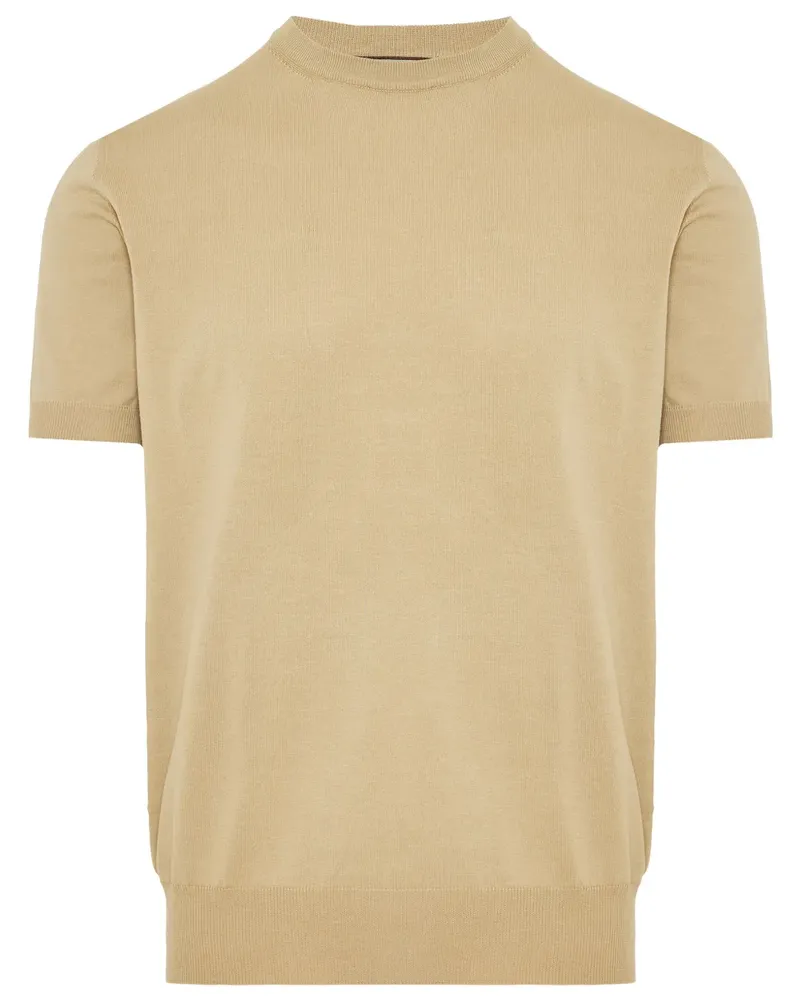 Canali T-Shirt aus Baumwolle - Nude Nude