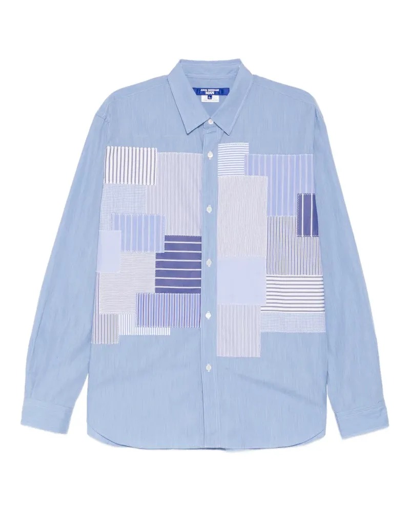 Junya Watanabe patchwork striped shirt - Blau Blau