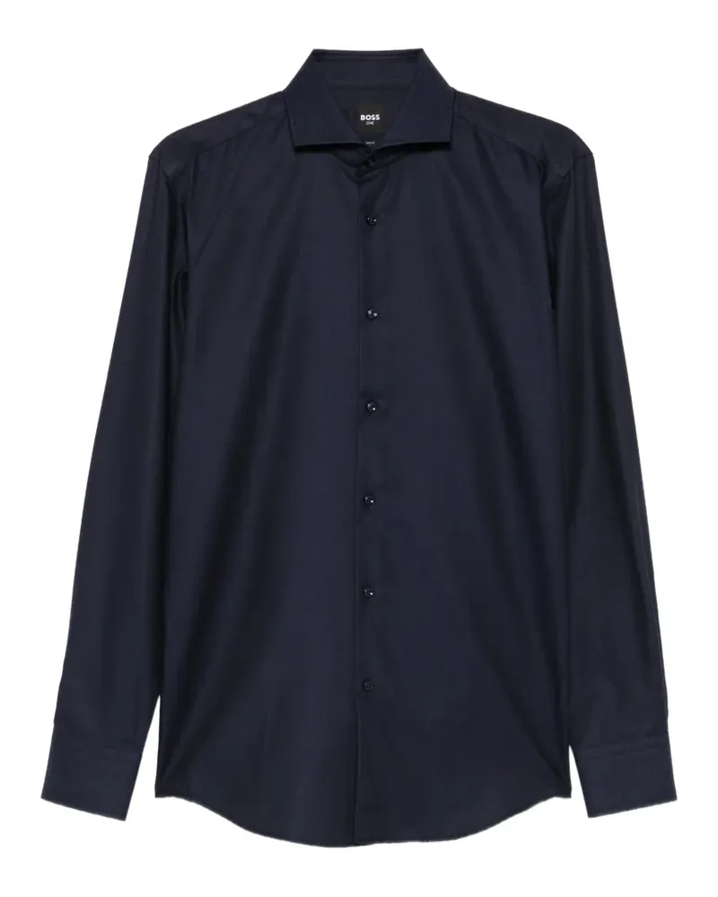 HUGO BOSS Slim-Fit-Hemd mit Fischgrätenmuster - Blau Blau