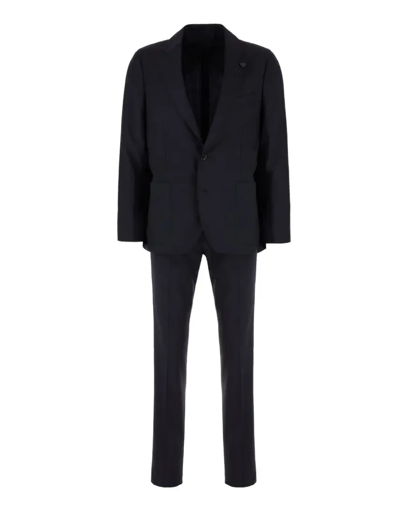 LARDINI flower-pin single-breasted suit - Blau Blau