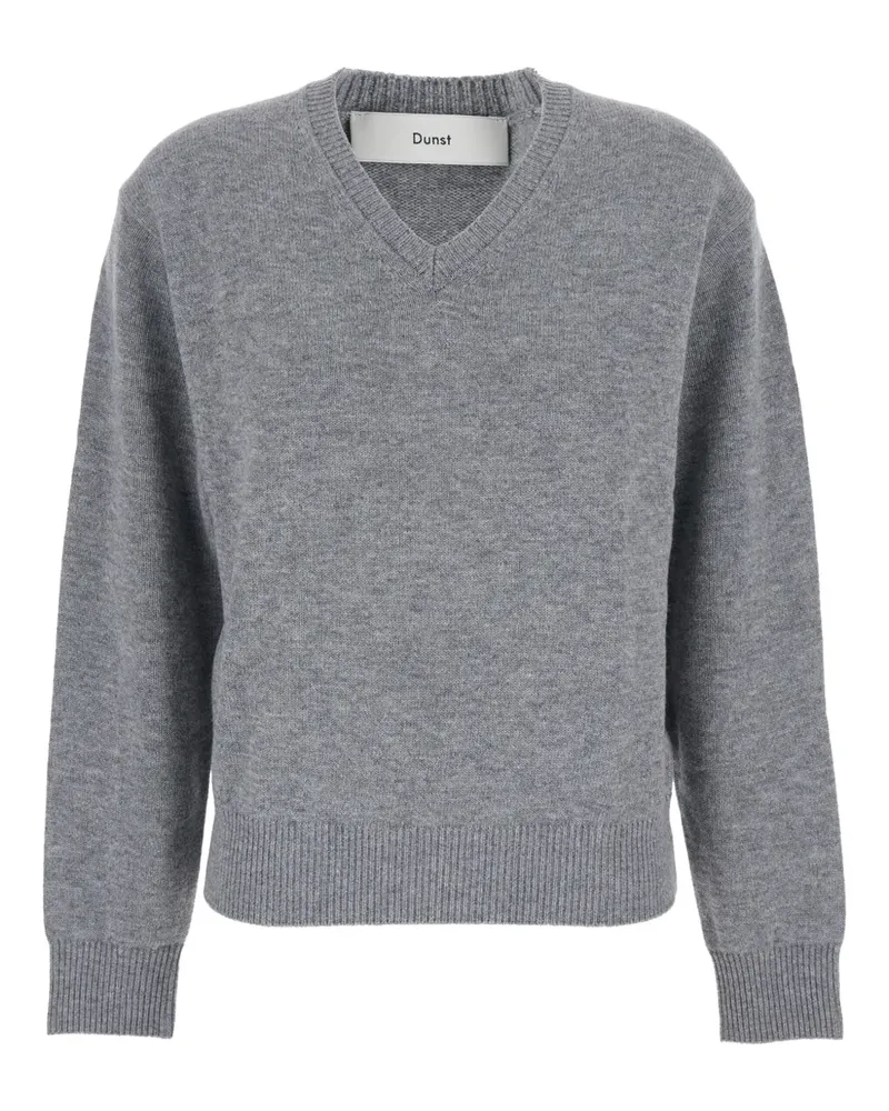 Dunst Kaschmirpullover mit V-Ausschnitt - Grau Grau