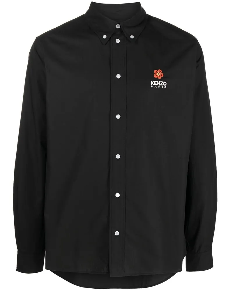 Kenzo Hemd mit Boke Flower - Schwarz Schwarz