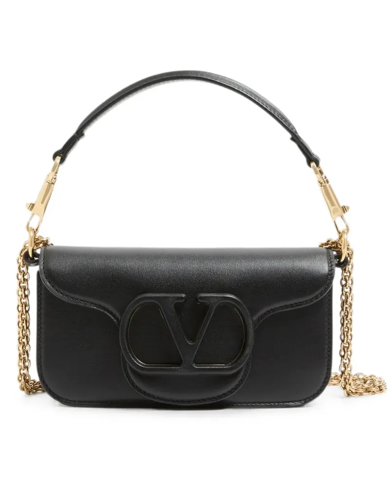 Valentino Garavani VLogo leather shoulder bag - Schwarz Schwarz