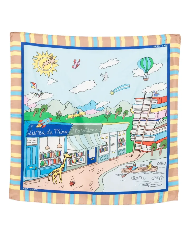 Mira Mikati Seidenschal mit grafischem Print - Blau Blau