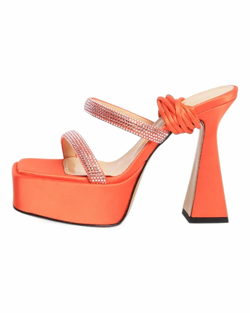 Mach & Mach Devon Plateau-Sandalen mit Kristallen - Orange Orange