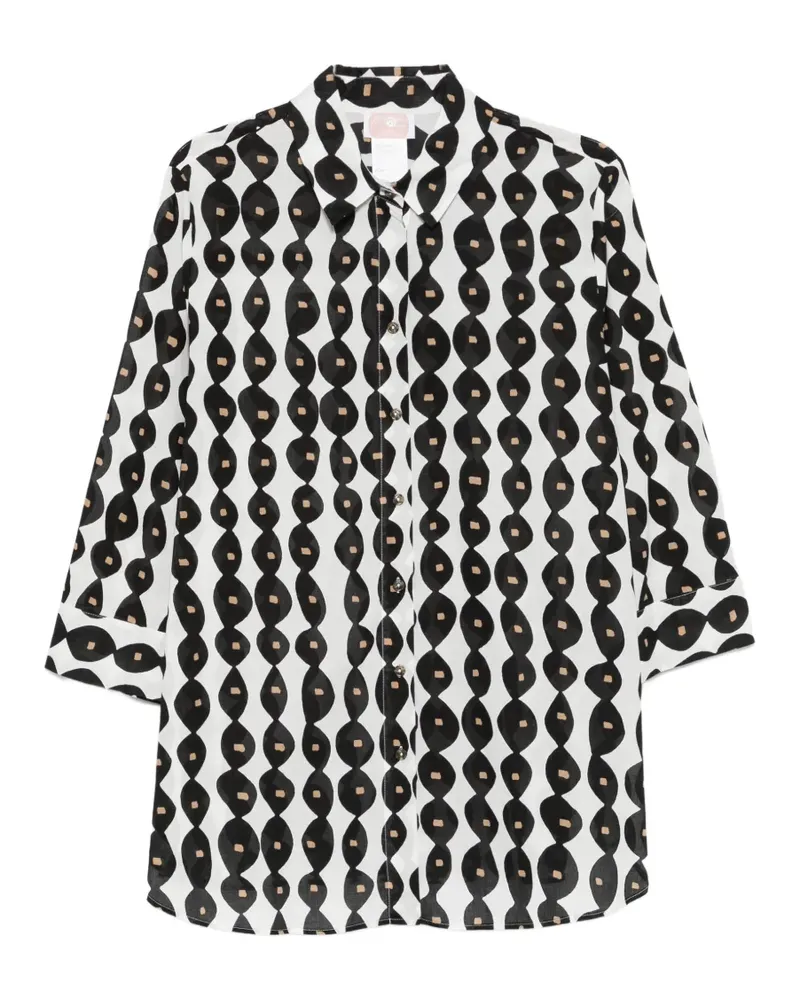 Marina Rinaldi Nnwgiostra geometric-pattern shirt - Weiß Weiß
