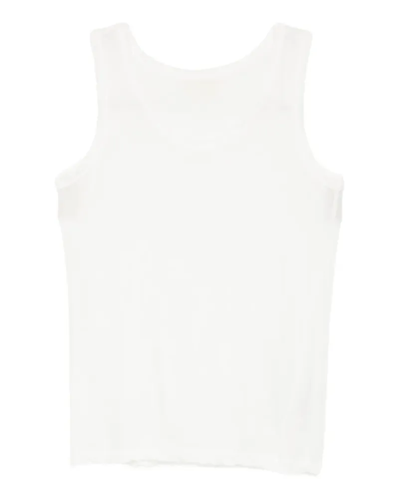 Yohji Yamamoto Tanktop mit hohem Bund - Weiß Weiß