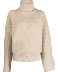 Stella McCartney Gerippter Cape-Pullover aus Kaschmir Nude