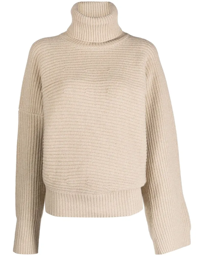 Stella McCartney Gerippter Cape-Pullover aus Kaschmir - Nude Nude