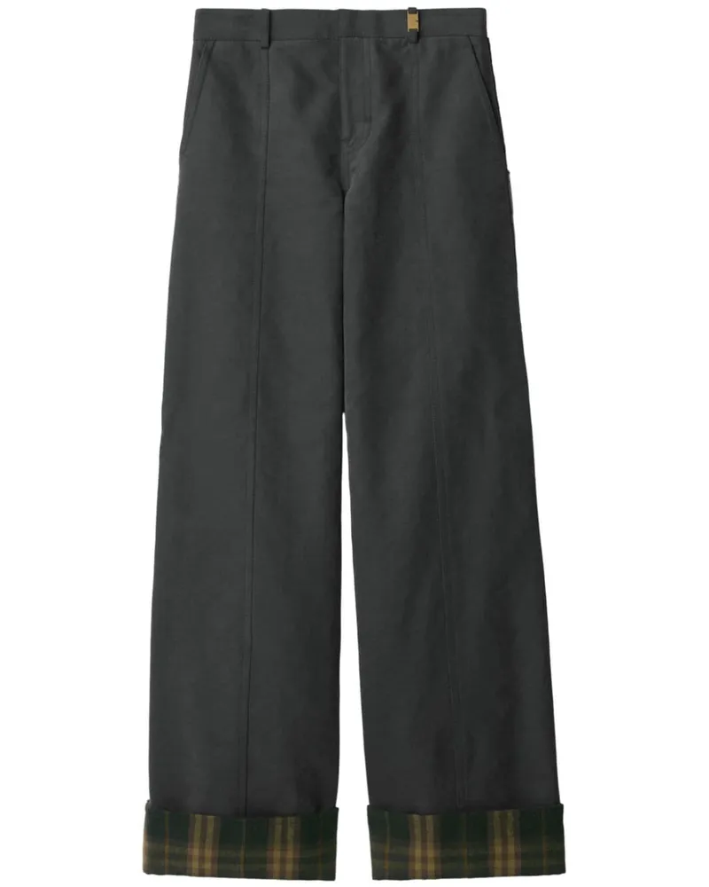 Burberry Hose mit kariertem Besatz - Grau Grau