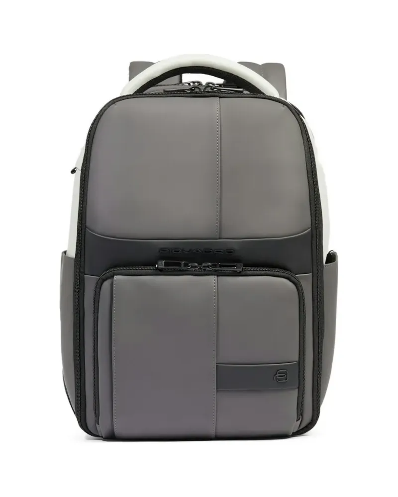 Piquadro zip-fastening laptop backpack - Grau Grau