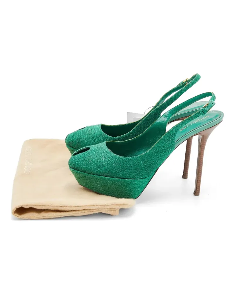 Sergio Rossi platform peep-toe sandals - Grün Grün