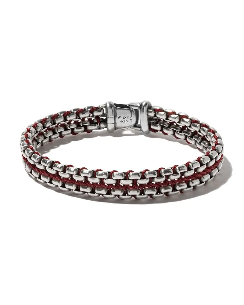 David Yurman Box Chain Armband mit gewebter Optik Silber