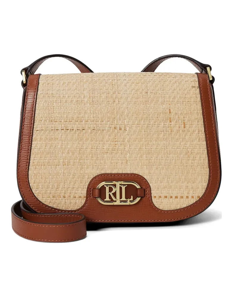 Ralph Lauren woven leather-trim shoulder bag - Braun Braun