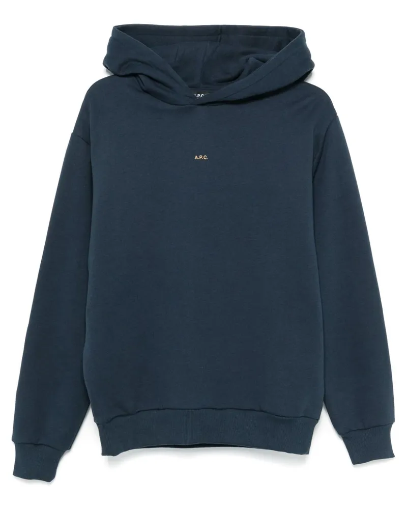 A.P.C. Hoodie mit Logo-Print - Blau Blau