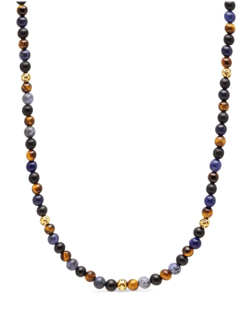 Nialaya Perlenkette mit Halbedelsteinen - Gold Gold
