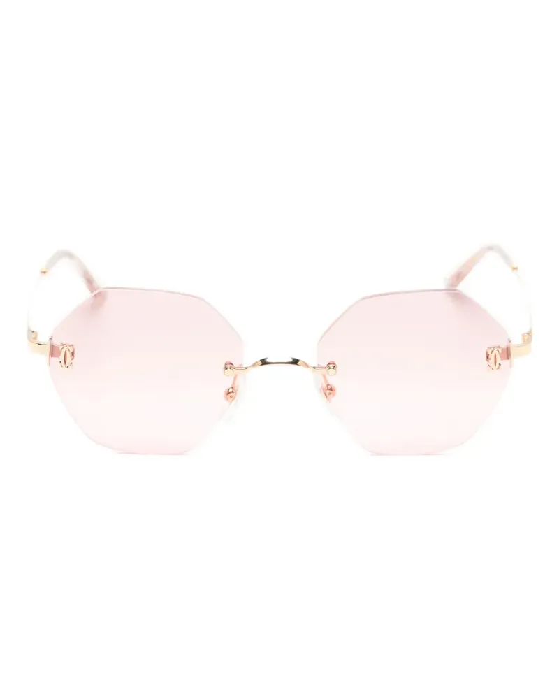 Cartier Rahmenlose Sonnenbrille mit geometrischer Form - Rosa Rosa