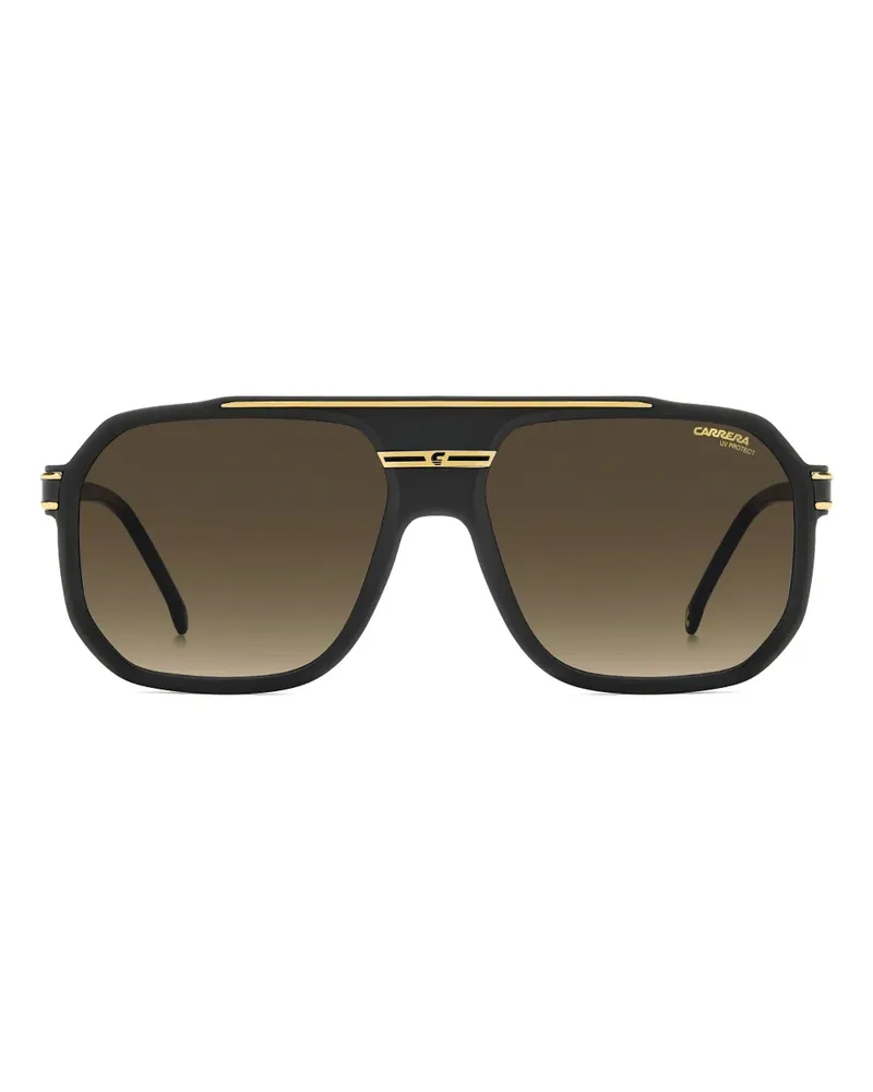 Carrera Sonnenbrille mit eckigem Gestell - Schwarz Schwarz