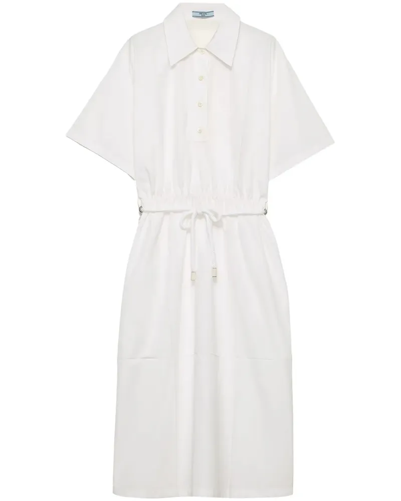 Prada Kleid mit Kordelzug - Weiß Weiß