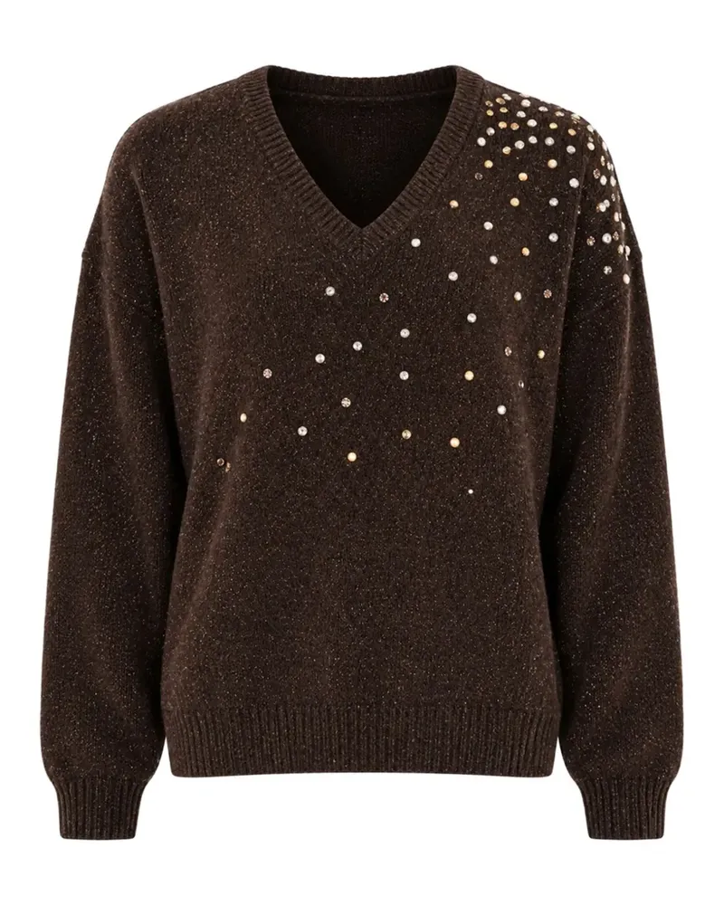 Kocca sequin-embellished V-neck sweater - Braun Braun