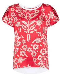 Liu Jo Satinbluse mit Blumen-Print Rot